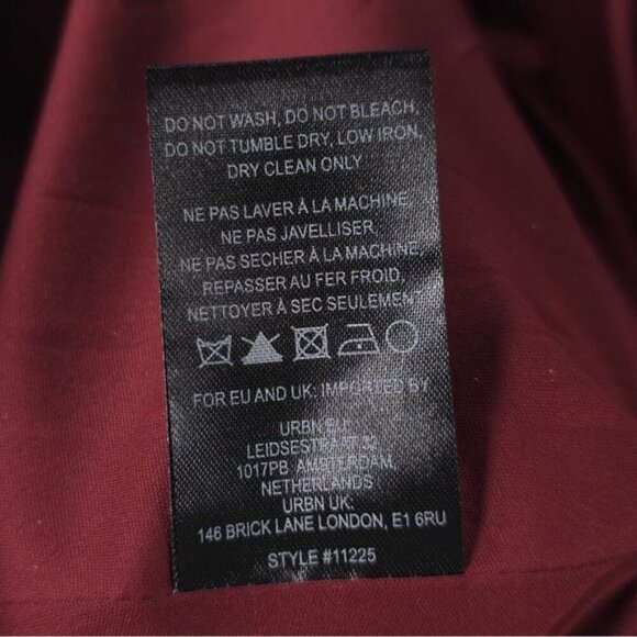 NWT Hutch Anthropologie Long-Sleeve Square-Neck‎ Mini Dress Velvet Red Rouge - Picture 10 of 10